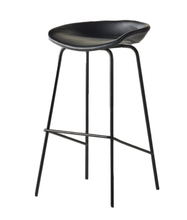Load image into Gallery viewer, Nordic Barstool | High Stool | Saddle Leather (Black)
