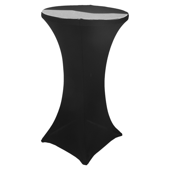 HIGH BAR COCKTAIL TABLE WITH FITTED CLOTH (BLACK)