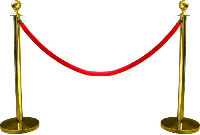 QUEUE POLES / CROWD CONTROL BARRIER (GOLD) (VELVET RED)